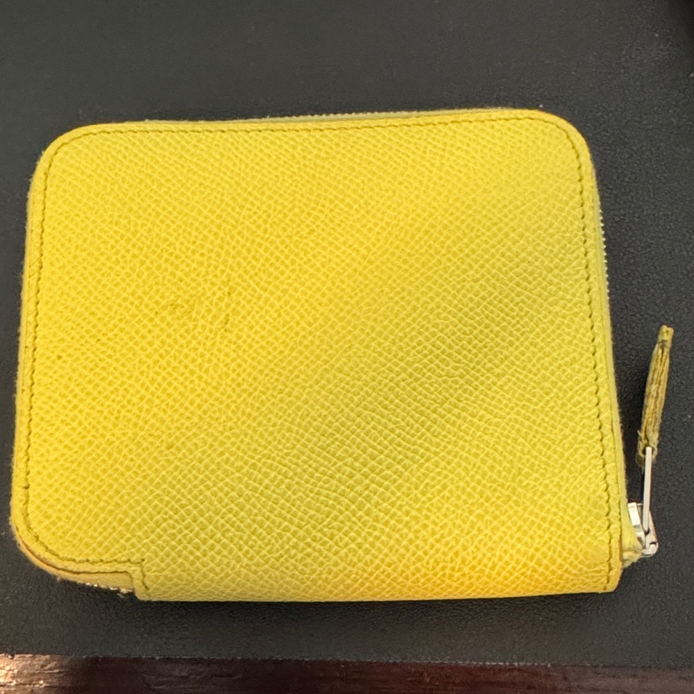 Hermès Yellow Epsom Leather Silk'In Compact Wallet/Coin Purse